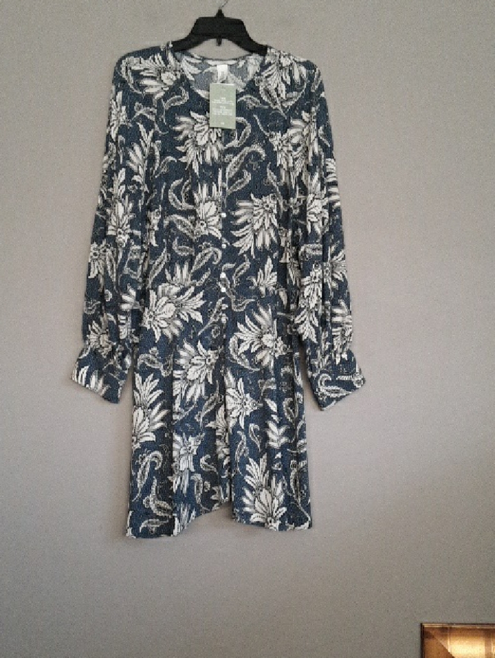 H&M Blue/White Print Dress